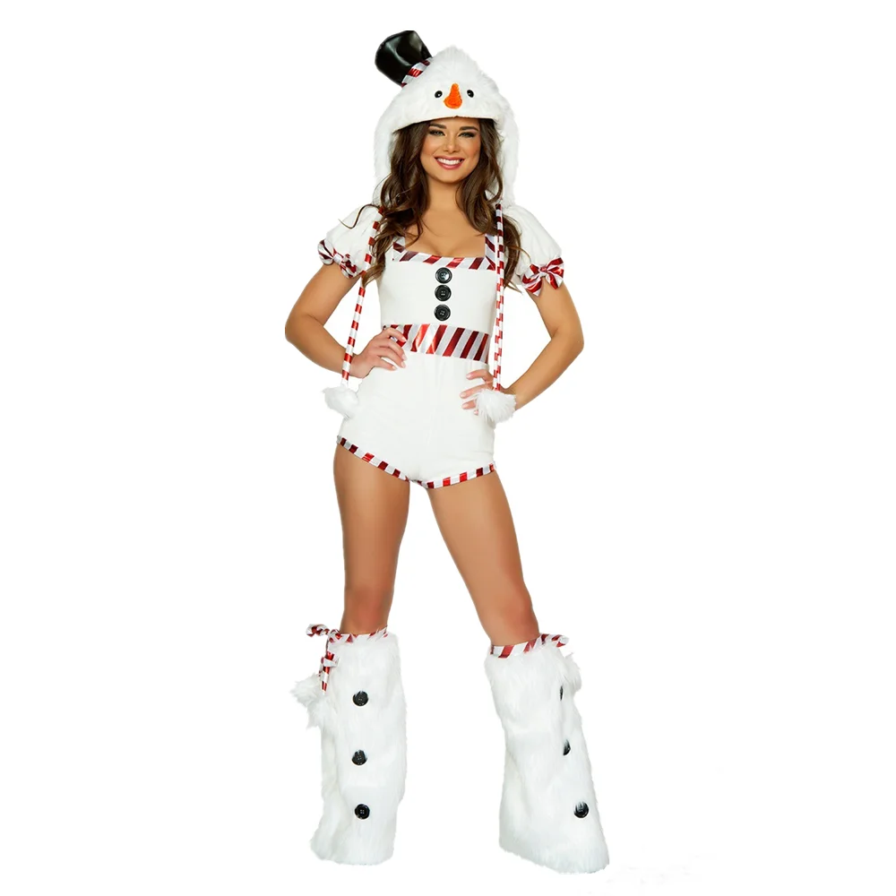 Adult Snow White Penguin Outfit Xmas Party Cosplay Christmas Miss Snowman Costume