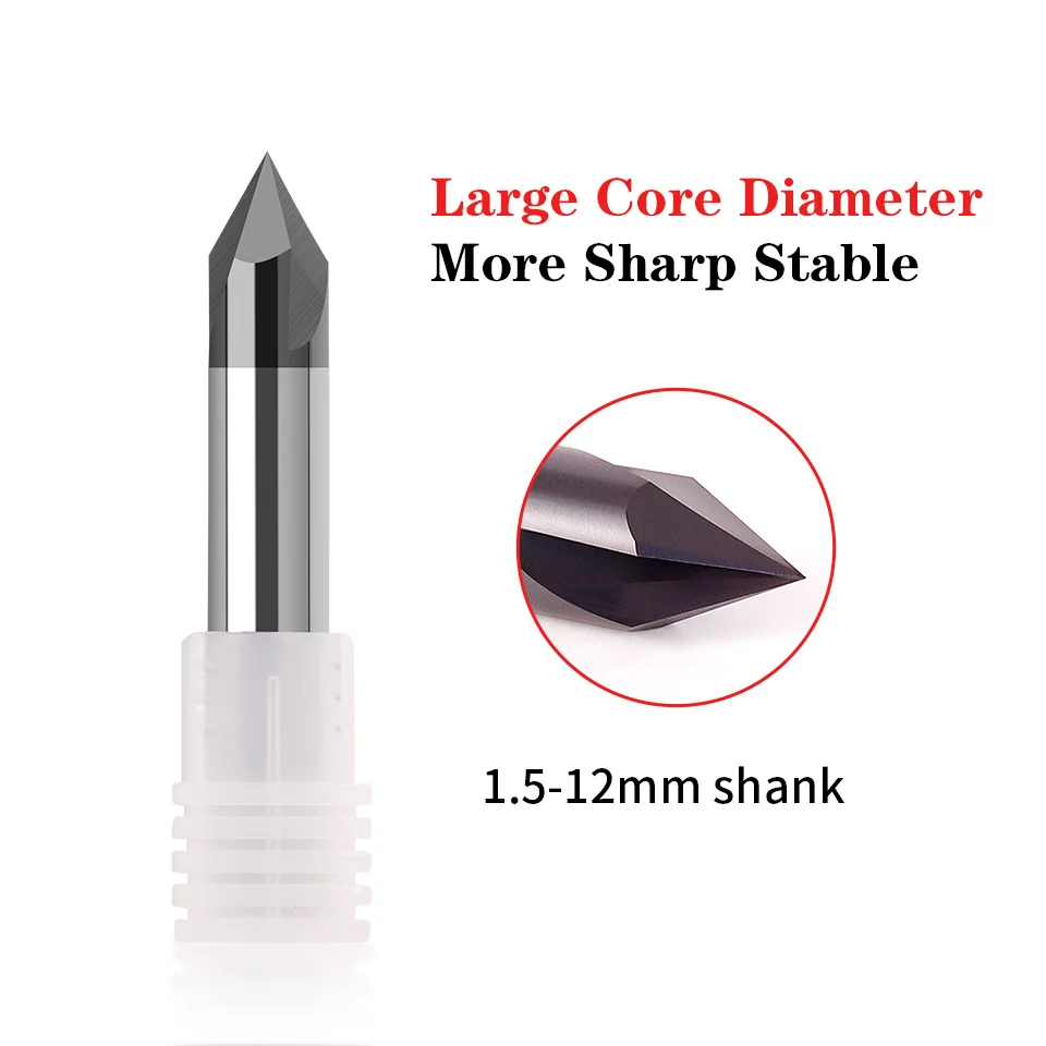 Augusttools CNC Carbide Chamfering Milling Cutter Coated 3Flute Deburring End Mill Engraving Carving Router Bit Tools 60 90 120R