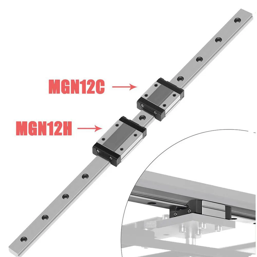Guida alla stampante 3D guida lineare da 12mm MGN12 L = 200/300/350/450/550mm lineare e MGN12C/MGN12H carrello lineare lungo per asse CNC X Y Z