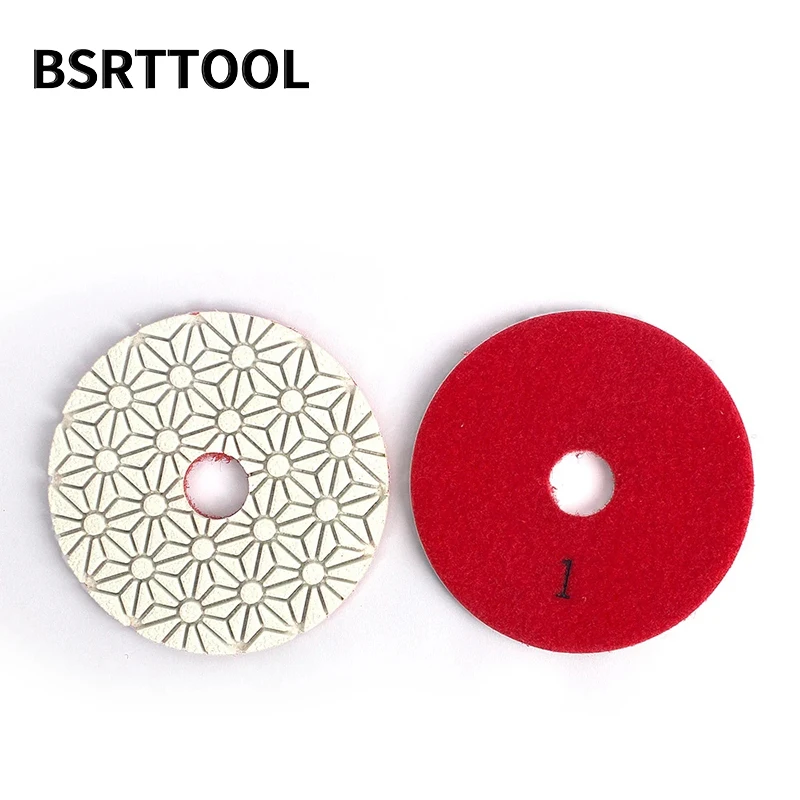 BSRTTOOL 4 "100mm 다이아몬드 화강암 연마 도구에 대 한 3 단계 연마 패드 대리석 콘크리트 연 삭 연마 도구