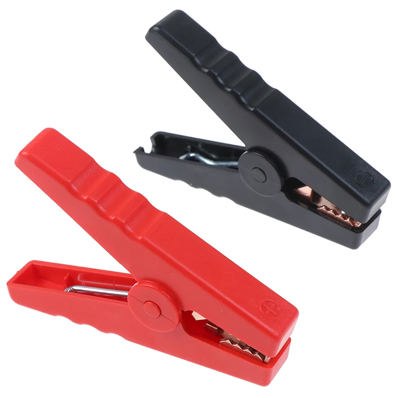 2Pc 100A Electrical Crocodile Alligator Battery Insulated Clip Connector Plastic Handle Test Alligator Clip For Electric Project