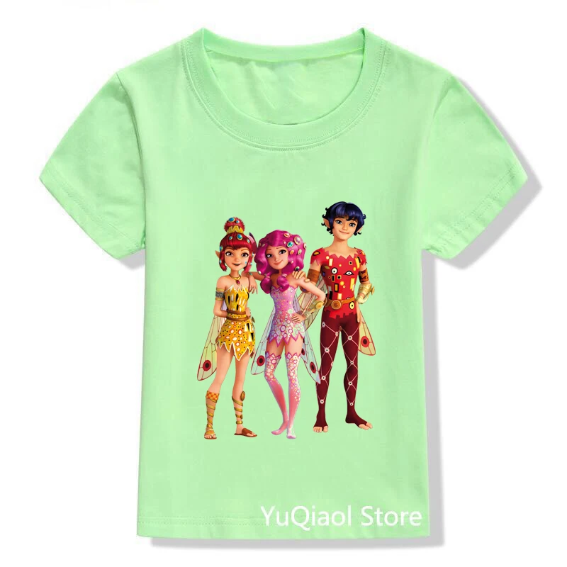 

Cute Cartoon Unicorn Fairy Princess Mia And Me Tshirt Girls Clothes Summer Children's T-Shirt Lovely Tops Boys Clothing (Green)