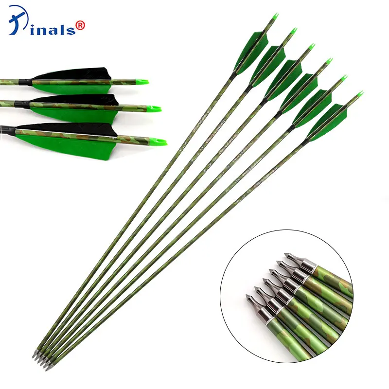 

Archery Spine 400 500 ID6.2mm Carbon Arrows Shafts Turkey Feather Compound Recure Bow Hunting 6pcs