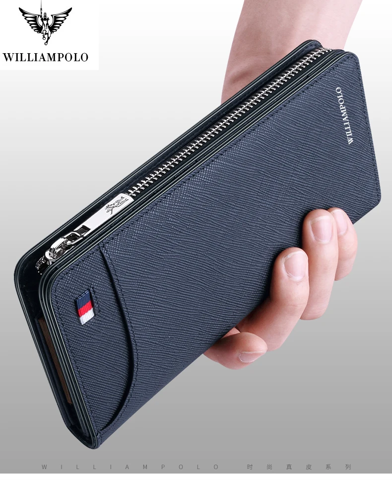 Long Wallets for Men Genuine Leather Phone Holder Purse Card Holder Minimalist Business Large Capacity Card Bits Luxury Brands