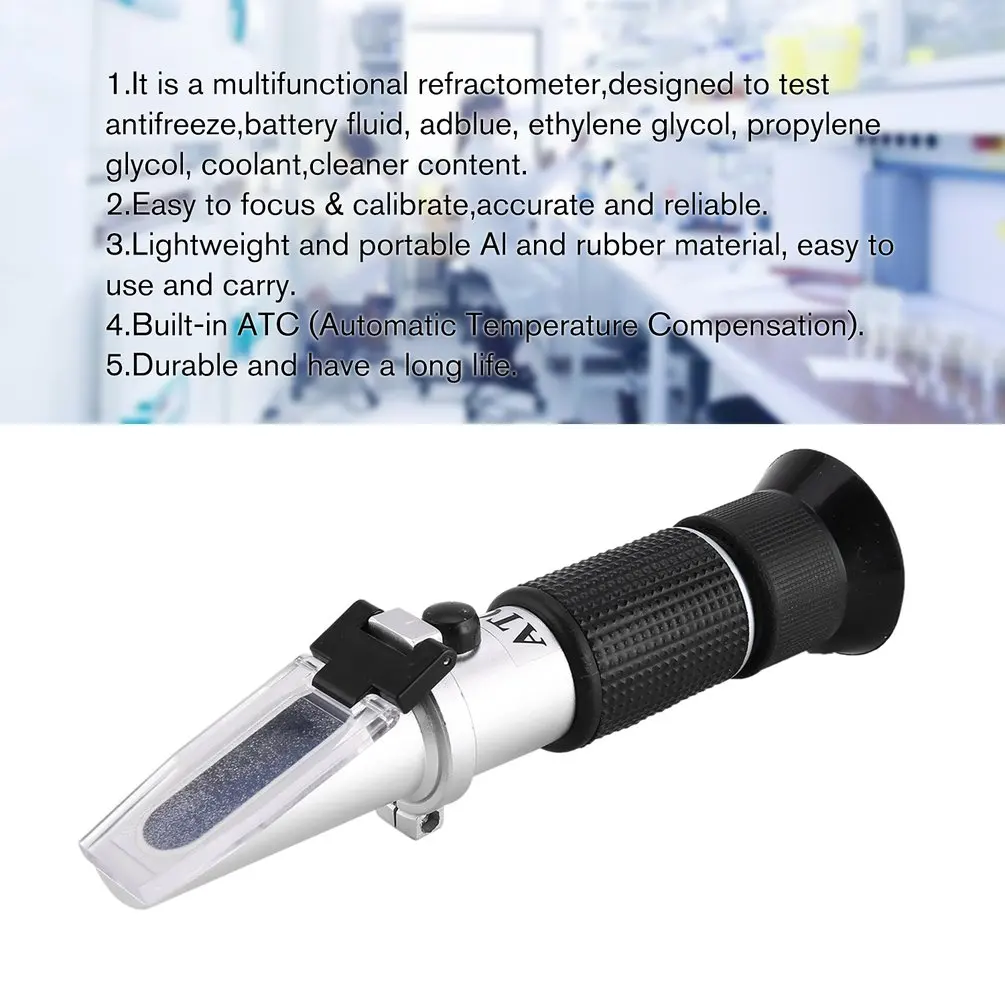 Handheld Refractometer Adblue Ethylene Glycol Antifreeze Battery Fluid Content Coolant Cleaner Meter ATC Measuring Tester Hot