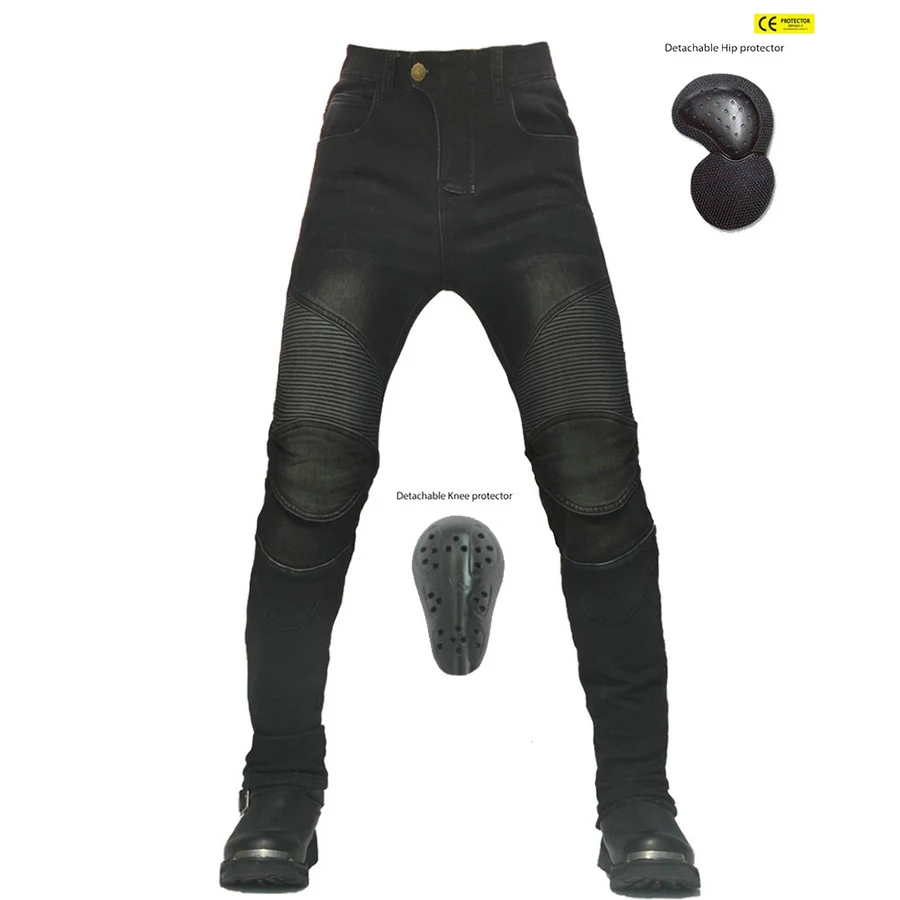 

Upgraded protective gear motorcycle jeans plus cashmere motorcycle jeans windproof casual fashion jeans