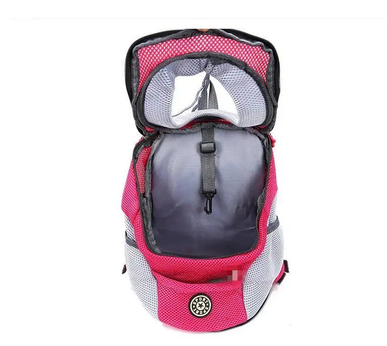 Mochila de ombro para transportar cachorros, malha casual, portátil, ombro duplo, respirável, ar livre, pet, gato, cachorro