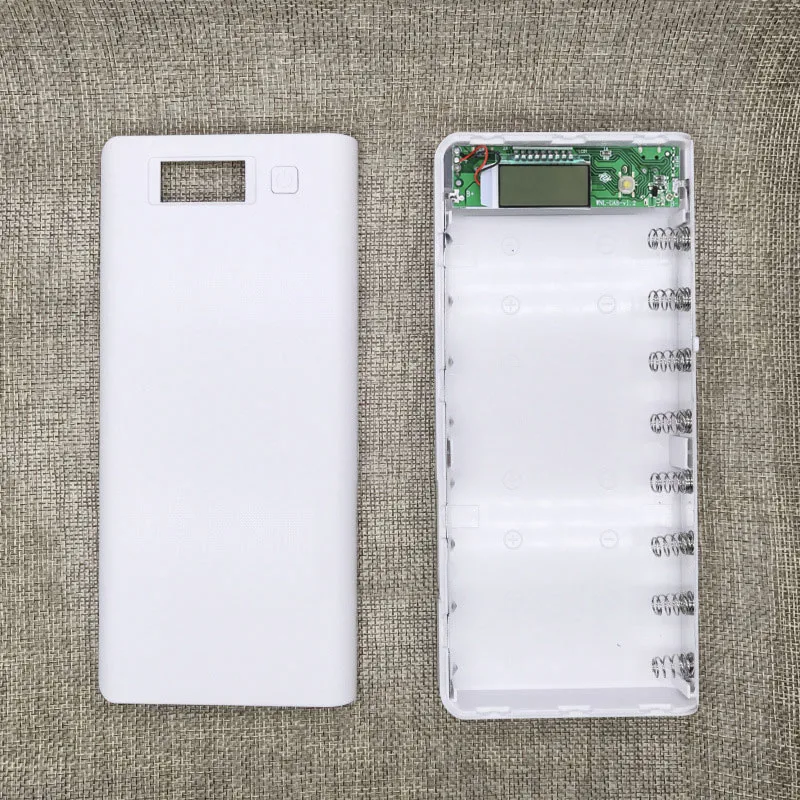 2020 New DIY 8pcs 18650 3.7V Li-ion Battery Powerbank With Two USB Output LCD Display for Phone Charger Without Battery