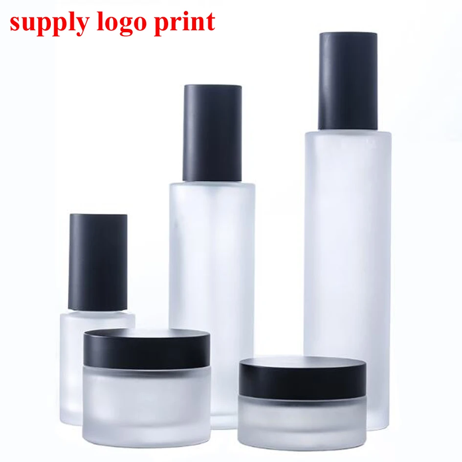 50pcs/lot 120ml High-grade frosted glass inner plug cover hydrating bottle portable cosmetic bottle empty bottle