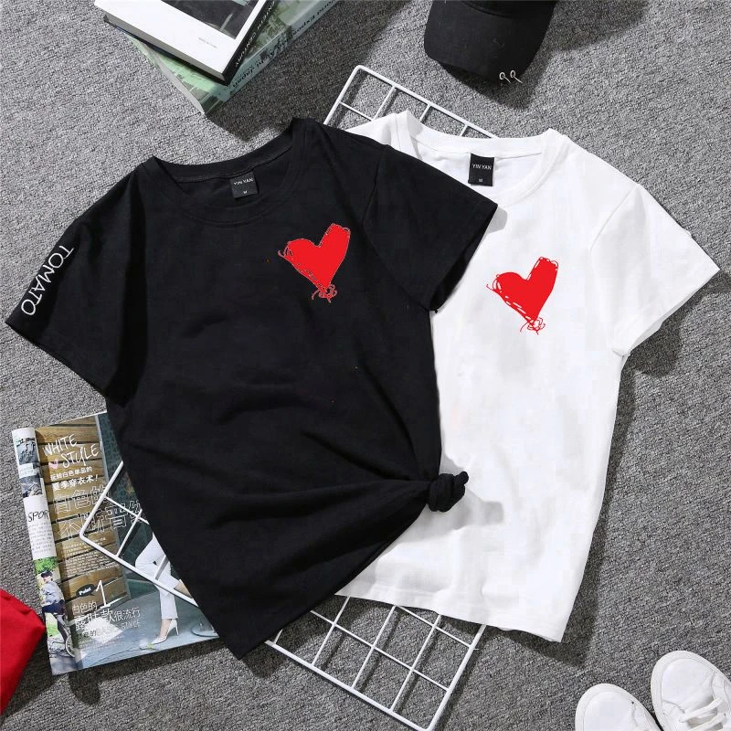 Small Red Heart Patch Heat Transfer Vinyl Stickers for Clothing DIY T-shirt Appliques Stripes on Clothes Thermal Press Decals