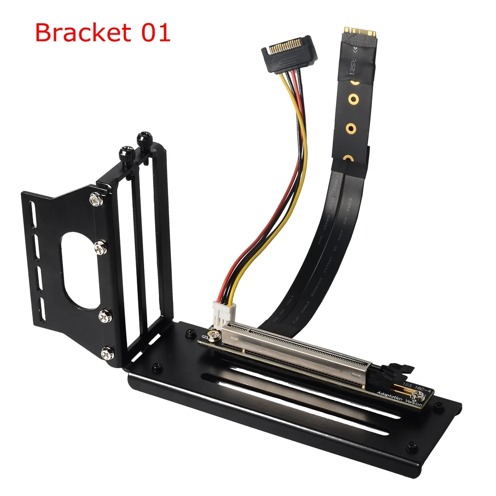 PCIe X16 بطاقة الرسومات حامل قوس عمودي مع M.2 NVMe M-Key إلى PCI-E 3.0 16x الناهض محول تمديد كابل 10-100 سنتيمتر