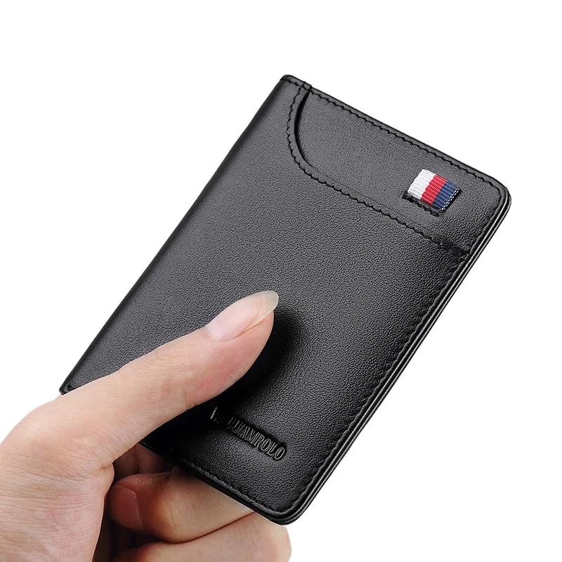 Portafoglio in pelle da uomo silverpolo RFID portafogli da uomo Slim porta carte di credito portafoglio piccolo portafoglio per la festa del papà