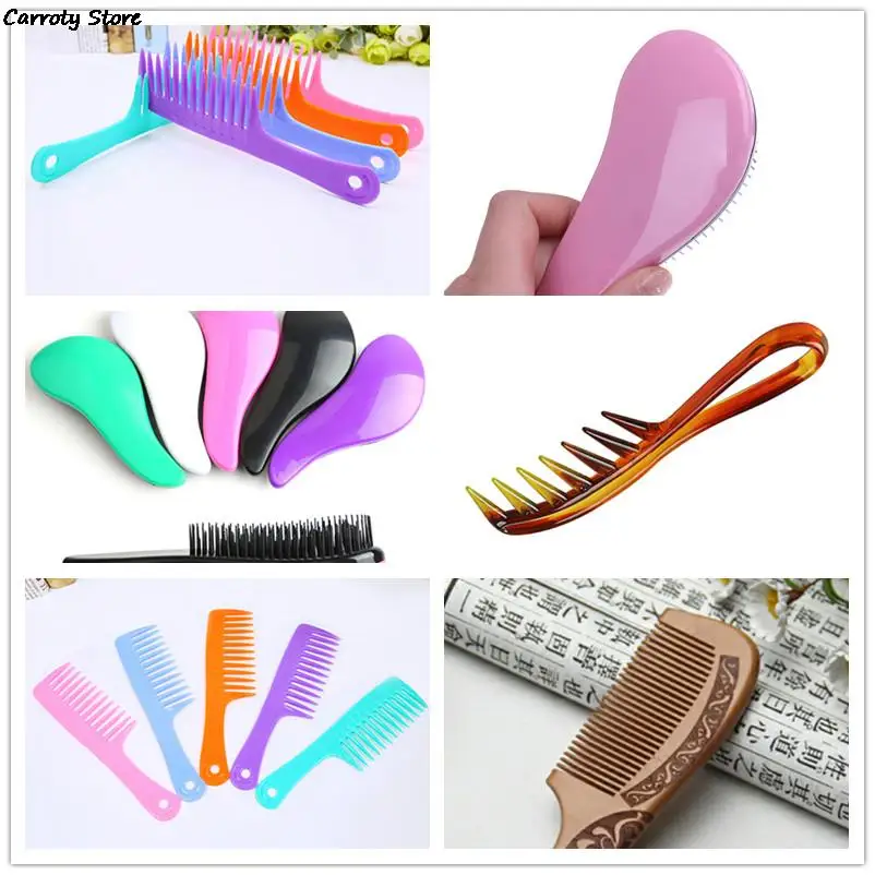 Baby Kids and Women Detangling Hair Brush Combs Salon Gentle Anti-static Brush Tangle Wet Dry Bristles Handle Curly