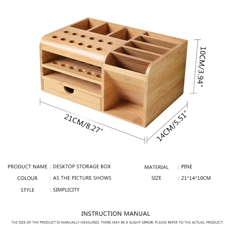 Wooden multifunctional storage box Mobile service desk storage rack Screwdriver Tweezers holder