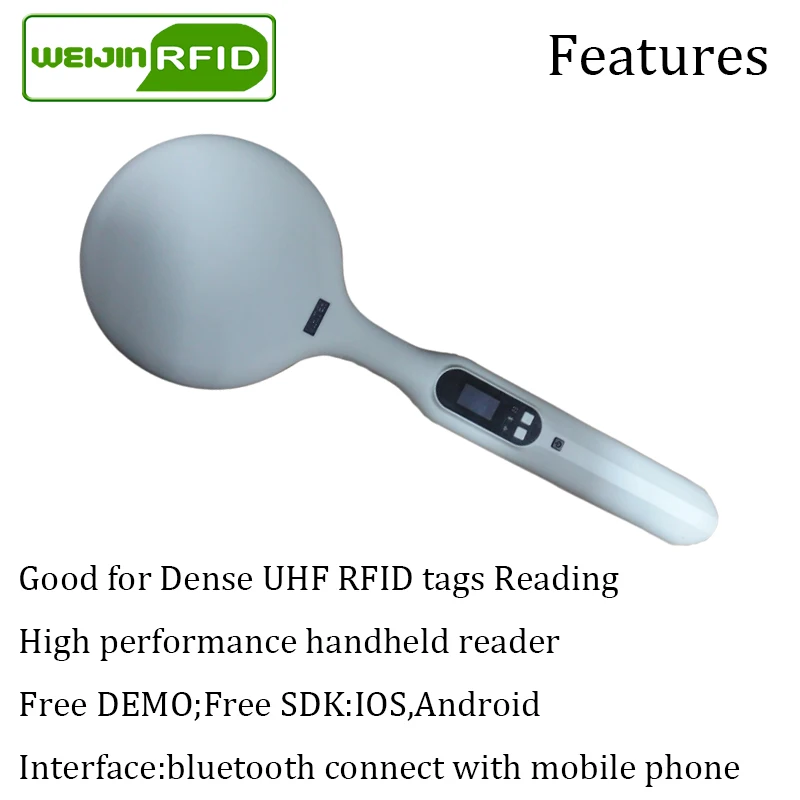 Uhf Rfid Handheld Reader Dichte Tag Lezen Draagbare Encoder Bluetooth Linnen Kleding Sieraden Inventaris Scanner Writer Copier