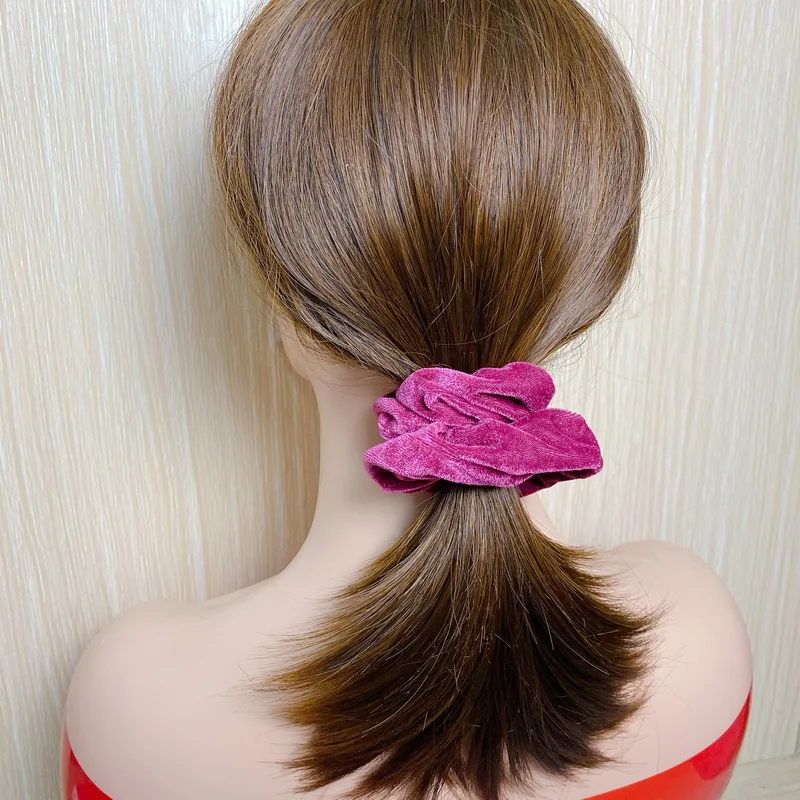 2021 Korea Velvet Scrunchie for women elastic hair bands girl Solid Color Headband Ponytail Holder Hair Ties hair Accessoires