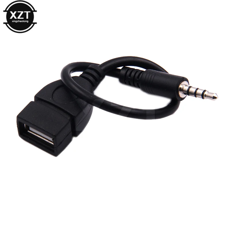 3.5mm Male Audio AUX Jack to USB 2.0 Type A Female OTG Converter Adapter Cable High Quality