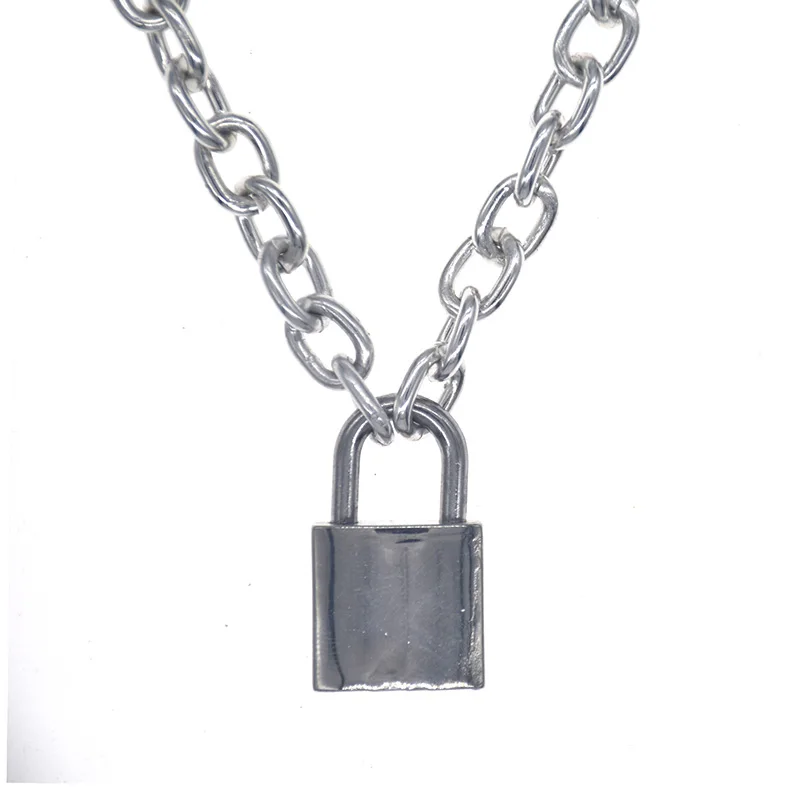 Handmade Cool PadLock Pendant Necklace Streetwear Punk Necklaces Gothic Choker Party Jewelry