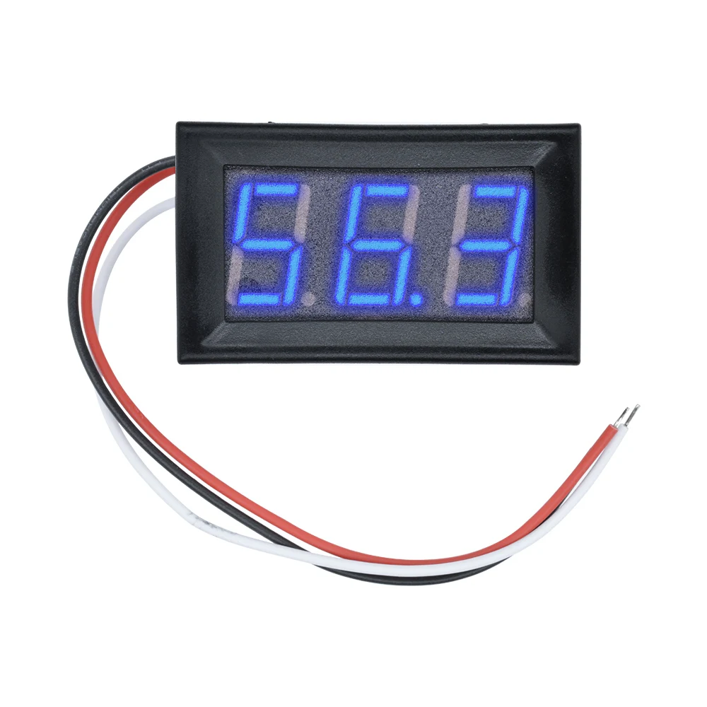 0.56 "Digital Voltmeter DC 5V-30V Digital Voltmeter Panel Meter Tegangan Merah/Biru/Hijau untuk 6V 12V Electromobile Motor Mobil