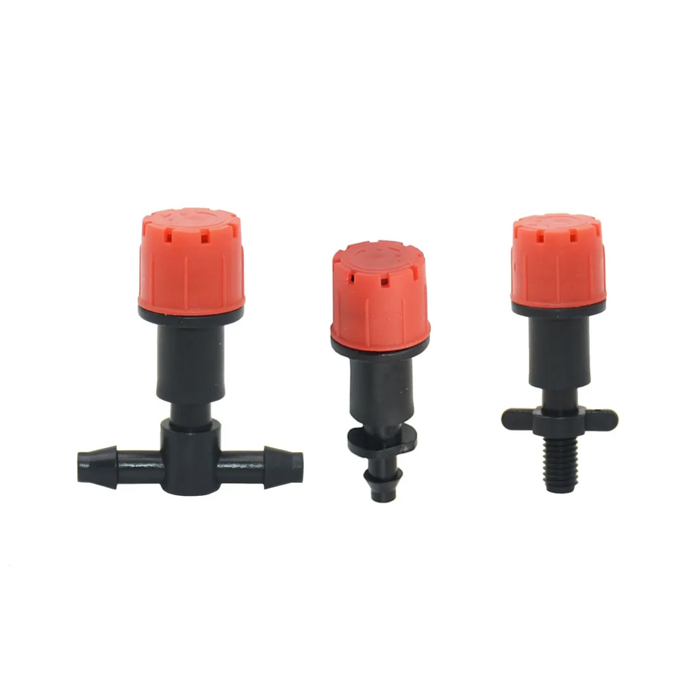 

50-300pcs Garden Adjustable Nozzles With Tee Barb Connector Drip Irrigation Watering Sprinkler Dripper Emitter Flower Beds