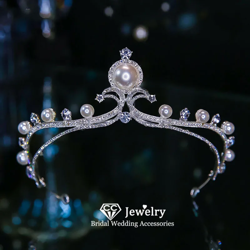 

CC Свадебная Корона Свадебные Аксессуары для Женщин Обручальные Украшения Для Волос Диадемы и Короны Элегантный Головной Убор Принцесса QS26