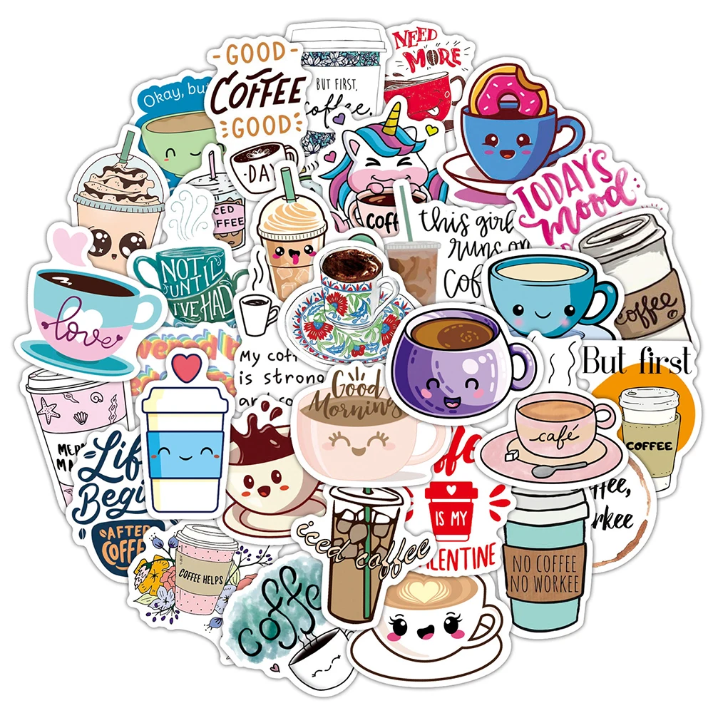 10/30/50PCS Vintage Rooftop Coffee Shop Stickers Laptop Guitar Luggage Fridge Waterproof Graffiti Sticker Decal Kid Classic Toys