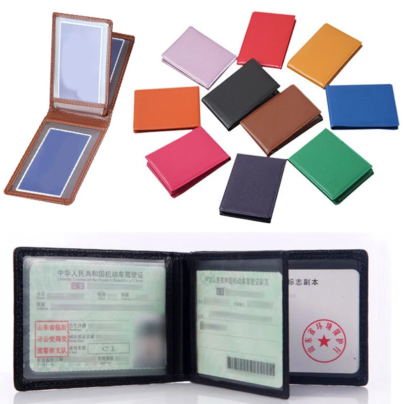 Ultra-thin Driver License Holder Pu Leather on Cover for Car Driving Documents Business ID Pass Certificate Folder Wallet Unisex