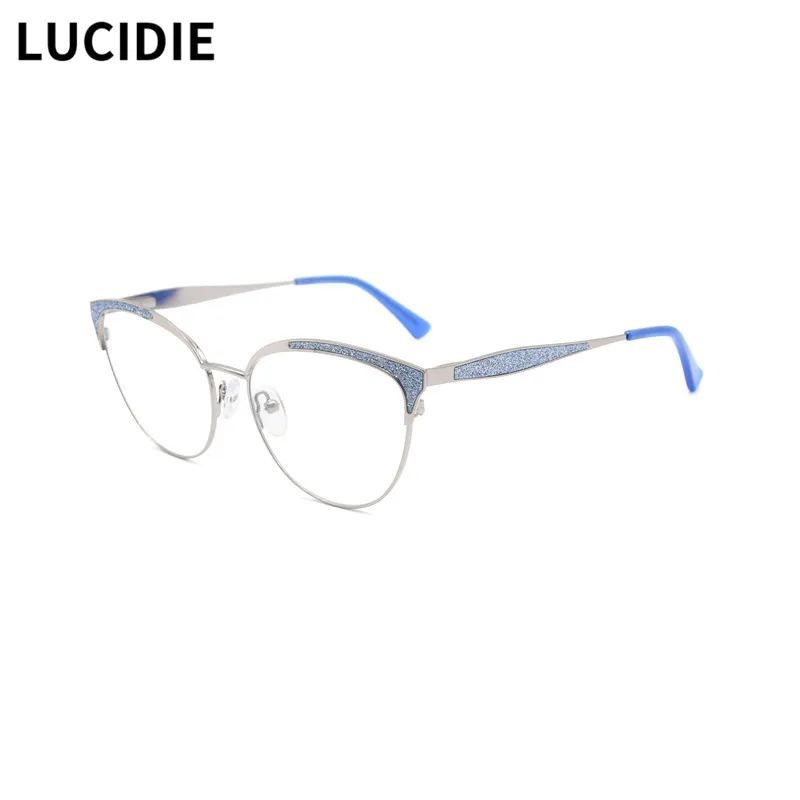 LUCIDIE 2021 New Women Glasses Frame for Female Myopia Optical Eyeglasses Frames Metal Cat Eye Spectacles Fashion Brand Eyewear