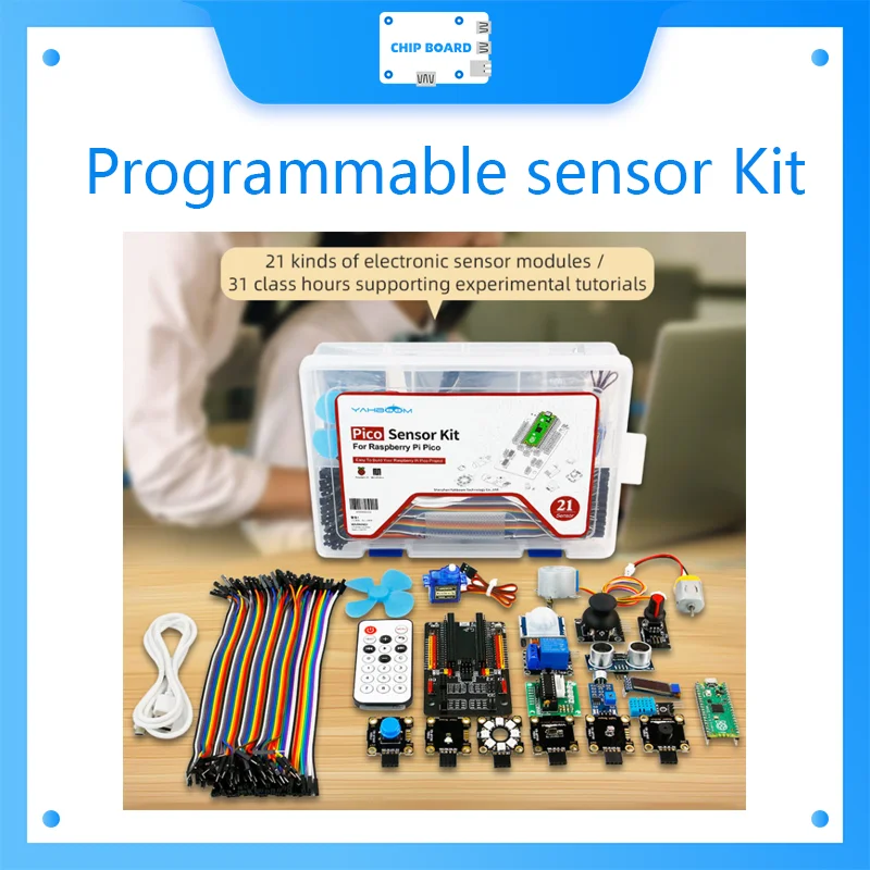 

Yahboom Programmable sensor Kit with 21 Electronic modules based on Raspberry Pi Pico development board