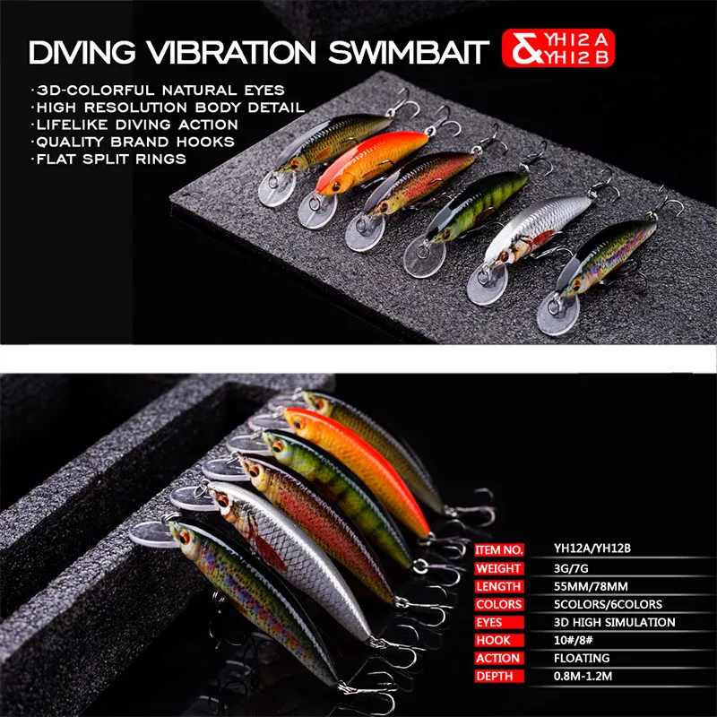 Agoie 55mm/3g przynęta wędkarska jakość Mini Minnow przynęta plastikowa twarda przynęta Pesca sztuczne szczupaki woblery Crankbait przynęta na ryby — zdjęcie 7