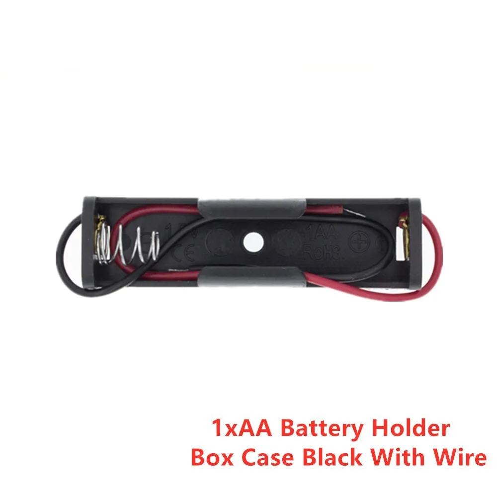 New And Original Plastic Standard Size AA/18650 Battery Holder Box Case Black With Wire Lead 3.7V/1.5V Clip