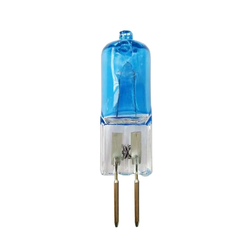 HoneyFly 5pcs G5.3 Halogen Plating Blue Lamp Light Bulb 220V 35W Cold White Capsule Crystal Light 40W Halogen Aromatherapy Lamp