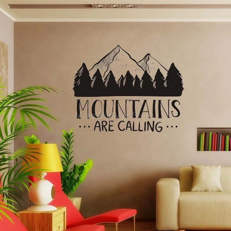 Mountain Expedition Decor Campfire Outdoor Adventure Vinyl Wall Decal Living Room Sticker Art