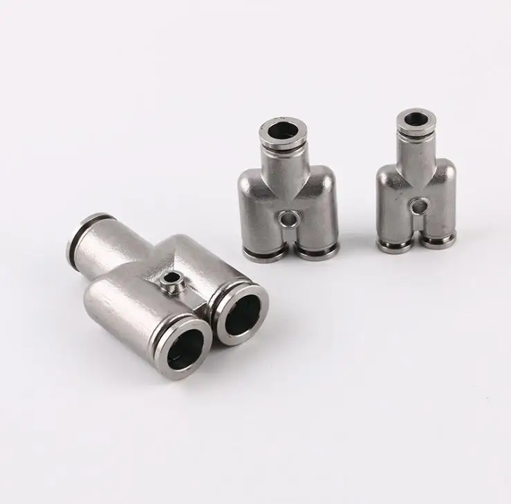 Pneumatic 4mm 6mm 8mm 10mm 12mm 14mm 16mm Union Y stainless steel 304 Push in fittings Pneumatic air fitting