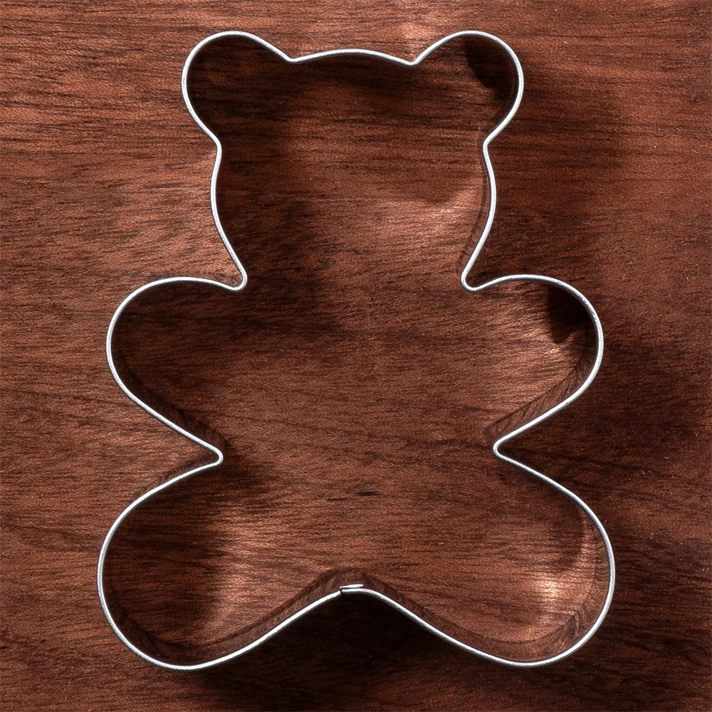 KENIAO Teddy Bear Cookie Cutter for Birthday Party - 6.3 x 7.8 CM - Baby Shower Biscuit Bread Sandwich Mold - Stainless Steel