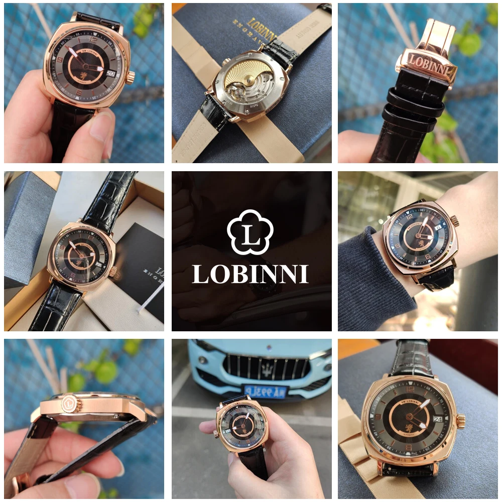 Lobinni Vierkante Horloge Mechanische Limited Edition Seagull Mannen Automatische Часы Механика Мужские Pagani Ontwerp Relogio Masculino