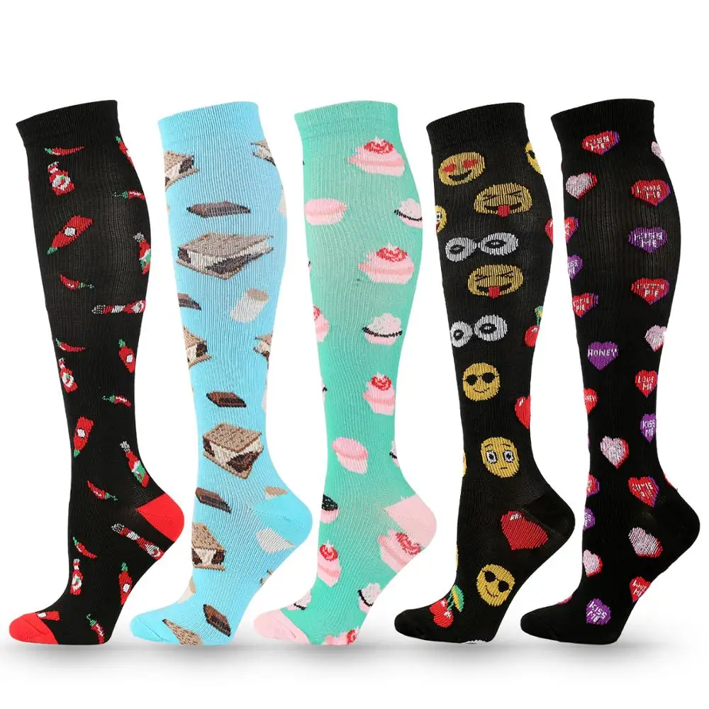 Conjunto de medias de compresión para hombre y mujer, paquete de calcetines Unisex para prevenir venas varicosas, calcetines de enfermera, embalaje