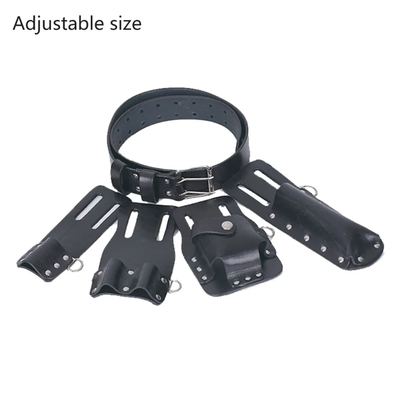 

5 in 1 Leather Tool Belt Pouch Suitable for Water Electricians Decorator Perfect for Electrical Electrician Construction