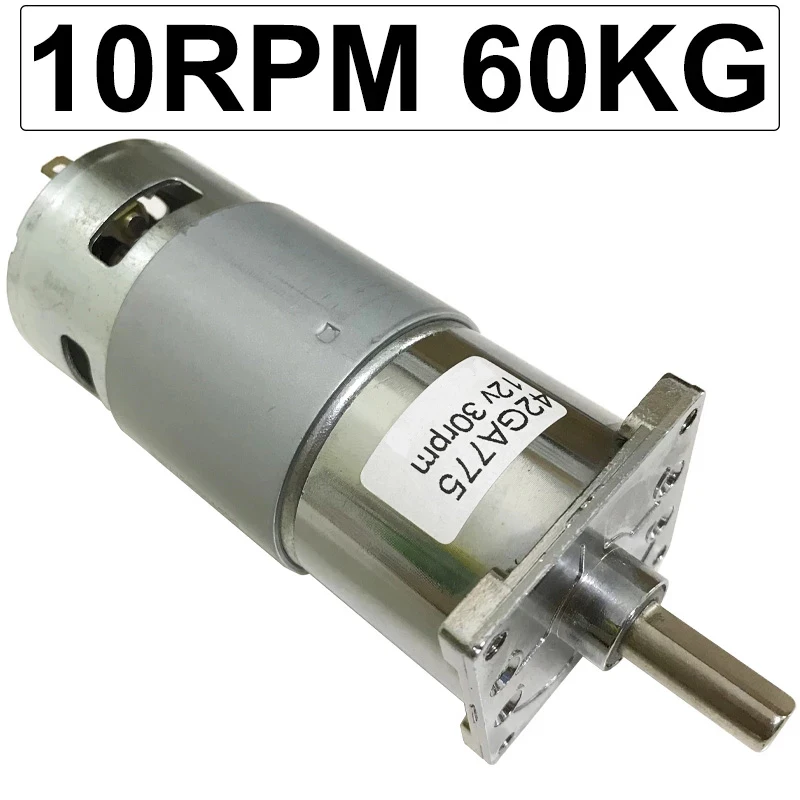 

775 DC Gear Reducer Motor Electric 12V 24V High Torque 60KG Low Speed 10rpm To 600rpm PWM Controller 12 V Volt Metal DIY Engine