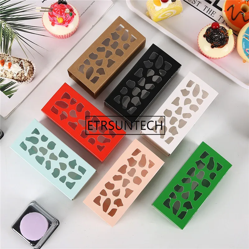 

200pcs/lot 7 Colors Hollow Macarons Box Cookie Package Baking Cake Box for Chocolate Muffin Biscuits Luxury Wedding Party Decor