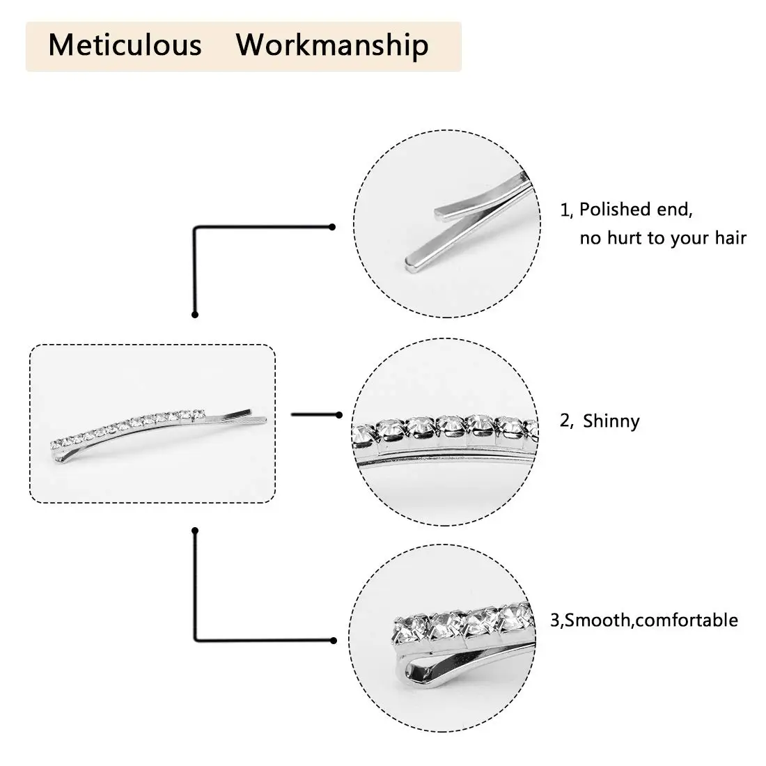 Neue Strass Bobby Pins Kristall Haars pangen Diamant Haarnadel funkelnde Haar Barettes Styling Zubehör für Frauen und Mädchen – Detail 4