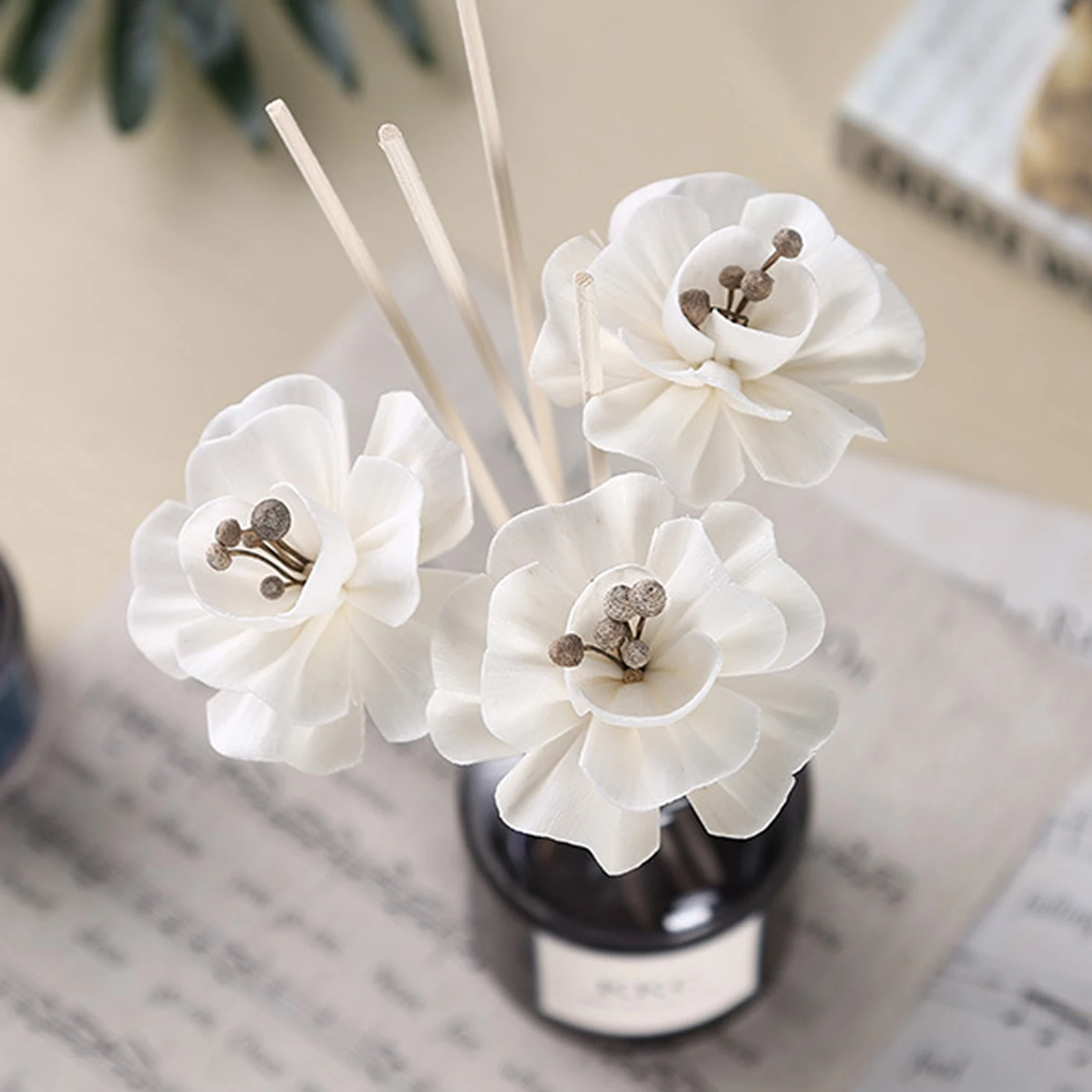 5pcs Artificial Flower Wavy Rattan Reed Fragrance Diffuser Replacement Refill Sticks Air Freshener Room Perfume Diffuser Sticks