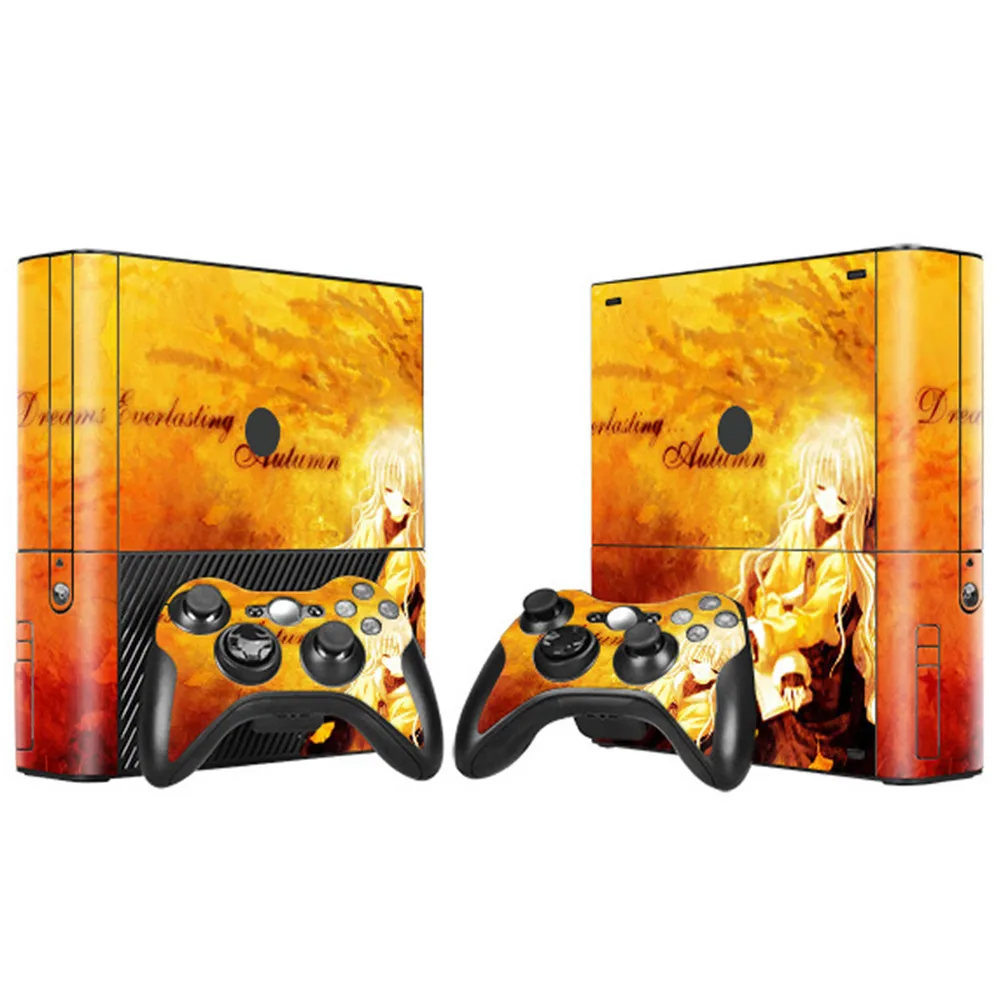 ملصقات من الفينيل على شكل أوراق خضراء لوحدة التحكم XBOX 360 E و2 قطعة من ملصقات جلود التحكم