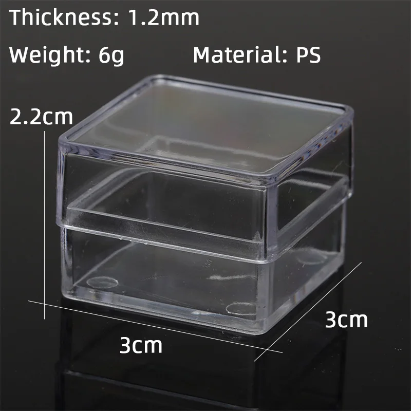 3cm square small box transparent plastic storage box party DIY gifts box specimen boxes