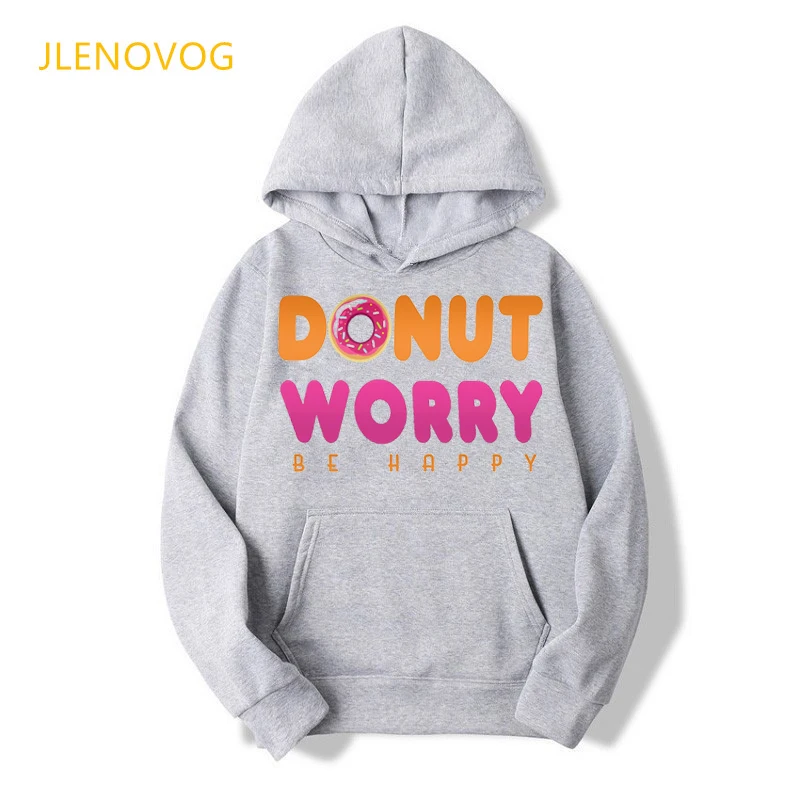 Dount Worry Be Happy Letter Print Hoodie Women Clothes 2021 Charli Damelio Coffee Sweater Harajuku Kawaii Tracksuit Tops