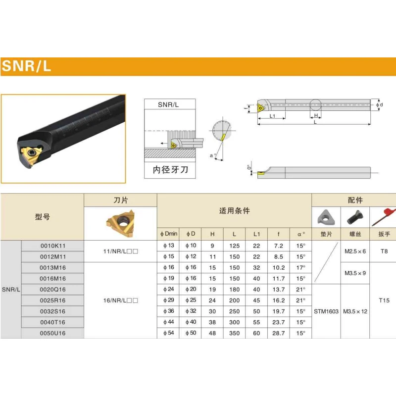 10PCS 16ER 16IR เกลียวแทรก1PC SNR0013M16 SNL0013M16 SNR0014N16 SNL0014N16ภายในเครื่องมือ CNC เครื่องกลึงโลหะ