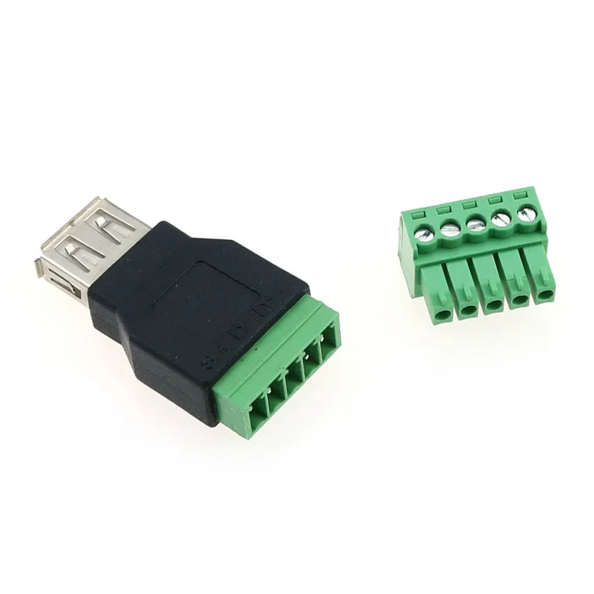 1PC USB อะแดปเตอร์ USB หญิงถึงขั้วต่อสกรูปลั๊ก USB Shield ปลั๊กคอนเนคเตอร์แจ็ค USB 2.0หญิงสกรู terminal