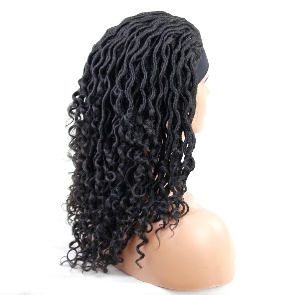 YunRong Gypsy Crochet Wig Dreadlock Hair For African Black Woman Soft Faux Curly Ends Locs Handmade Braid Twist Wigs