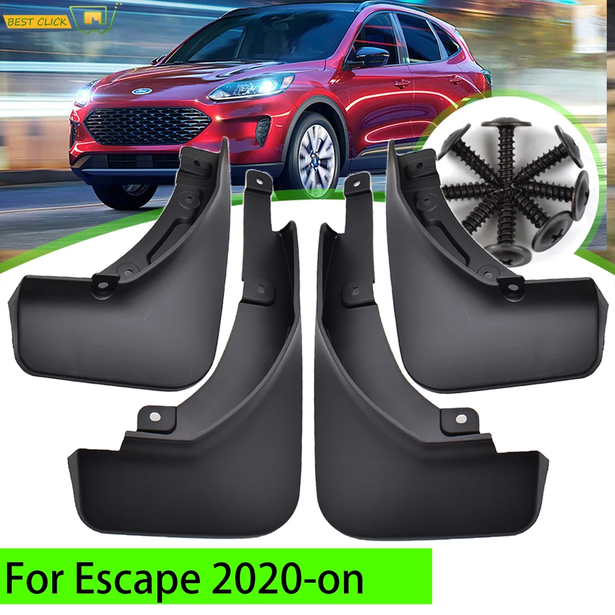 4pcs Rally Mudflaps For Ford Escape mk4 Kuga mk3 2020 2021 Mud Flaps Splash Guards Mudguards Mud Flap Front Rear Fender flares