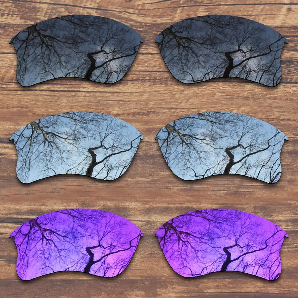 

Millerswap 3 Pairs Black.Silver.Purple Polarized Replacement Lenses for Oakley Flak Jacket XLJ Sunglasses